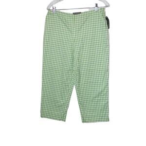 Kate Hill  picnic in the park gingham cropped pants sz 6 NWT